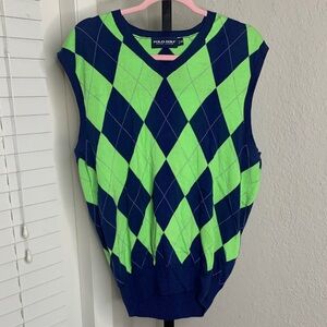 Vintage Ralph lauren polo golf cotton academia sleeveless me sweater argyle vest
